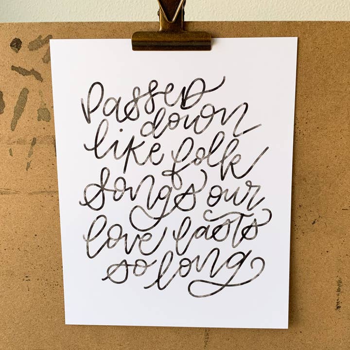 Passed Down Like Folk Songs Print for wholesale by Sincerely Sheri Shop