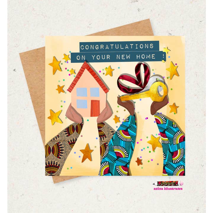 Casa nueva | Inauguración de la casa | Nuevo hogar para venta al por mayor de Aziza Illustrates