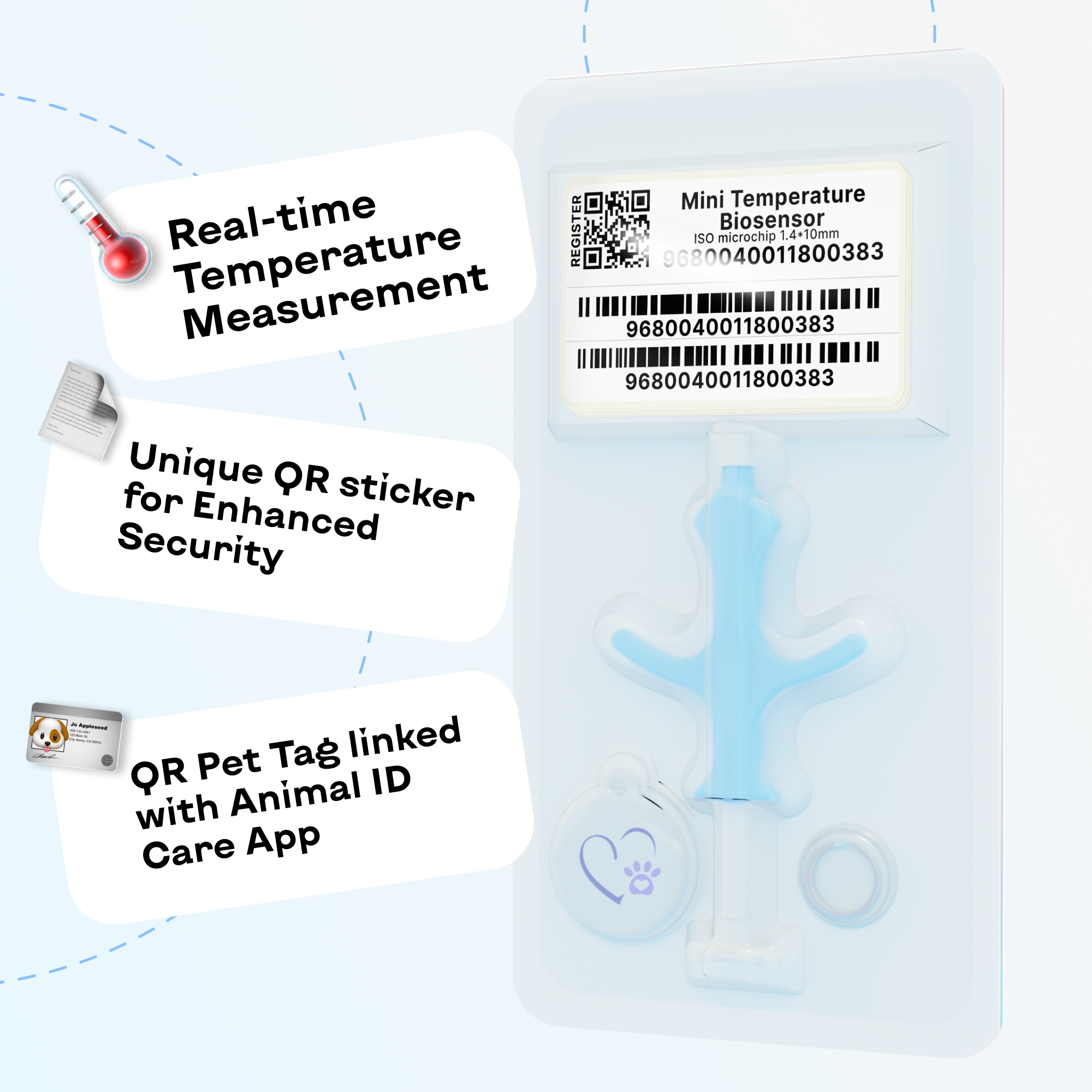 Animal ID - Wholesale Pet Identification Tag - Cat/Dog - Pet MINI Microchip Kit  with Temperature Biosensor0