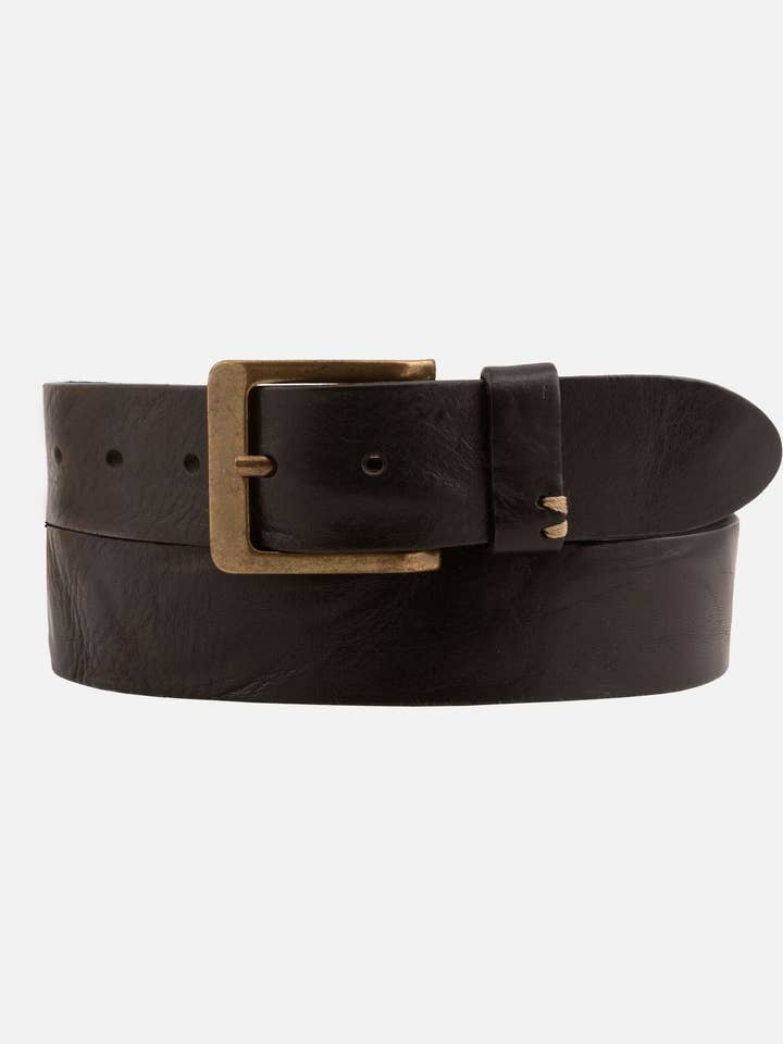 Mattie | Cuir Plein Fleur pour Hommes | Boucle Carrée Dorée pour la vente par Amsterdam Heritage Leather Belts, Bags, Jackets & Apparel