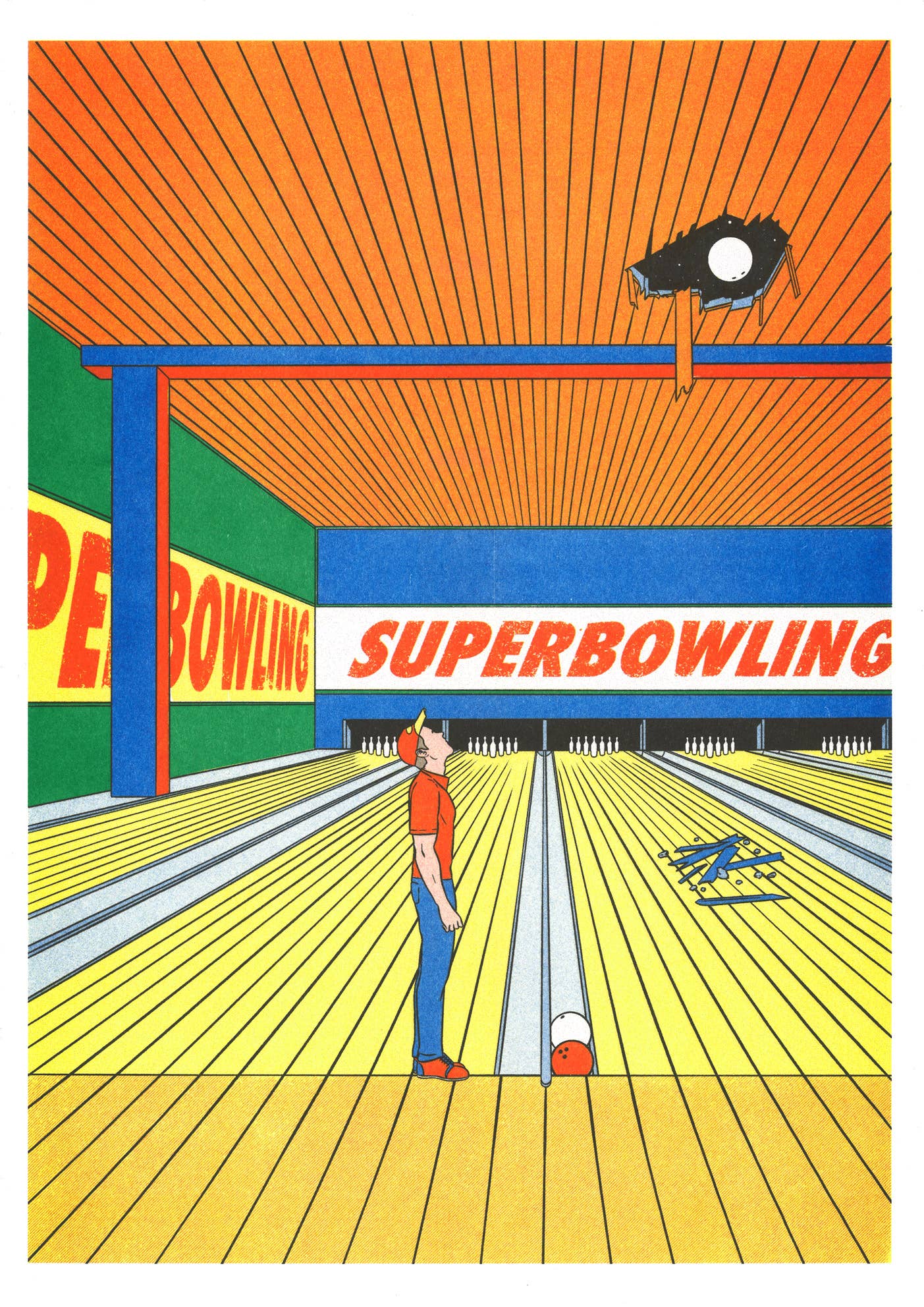 KIBLIND Atelier - Wholesale Poster - A3 poster - Simon Bailly - Super Bowling1