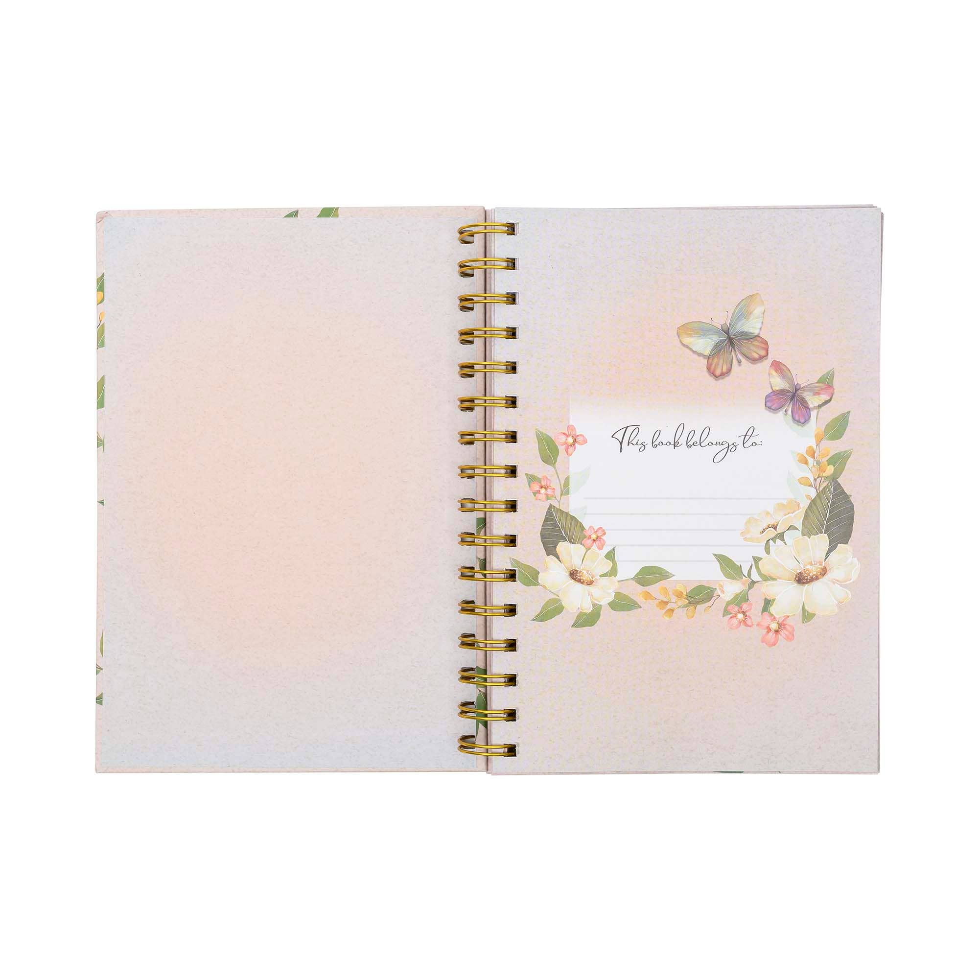 Divinity Boutique - Vente Journal intime - Journal guidé : Fleurs blanches et papillons (Psaume 31:24)2