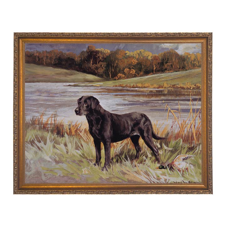Madison Bay Co. - Historical Home Decor Reproductions - Wholesale Art Print - Labrador Retriever with Duck Framed Painting Print on Canvas9
