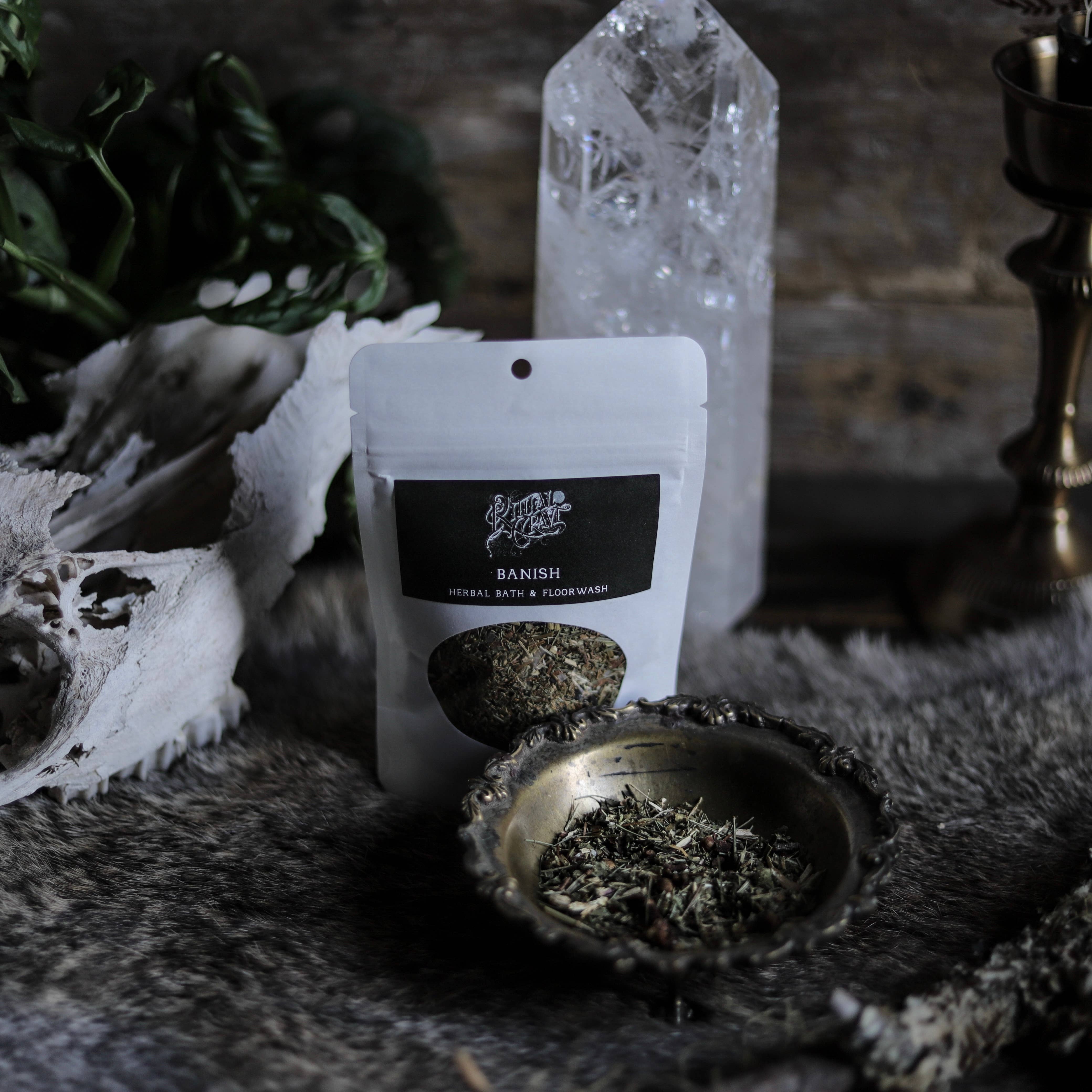 Ritualcravt - Vente Accessoire de méditation - Bannissez le bain aux herbes et le lave-plancher.