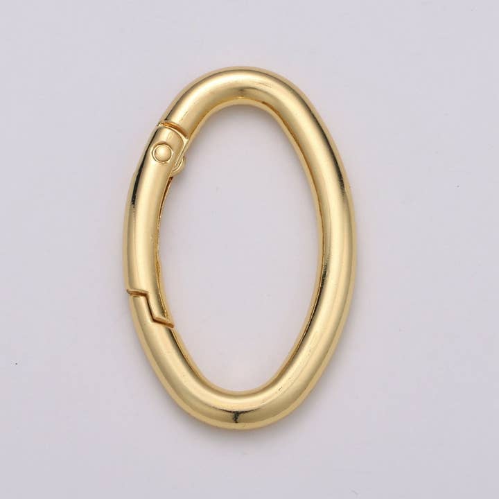 14K Guld Fyldt 48mm Oval Aflang Skubbe Fjeder Låse Smykkedele i Guld & Sølv | L042 L043 for engroshandel hos Aim Eternal