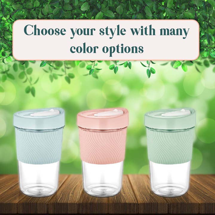 Hakan – wholesale Drinking glass/cup – Juice Bottle with Sleeve, Glass Cup with Lid, 20.5 oz6