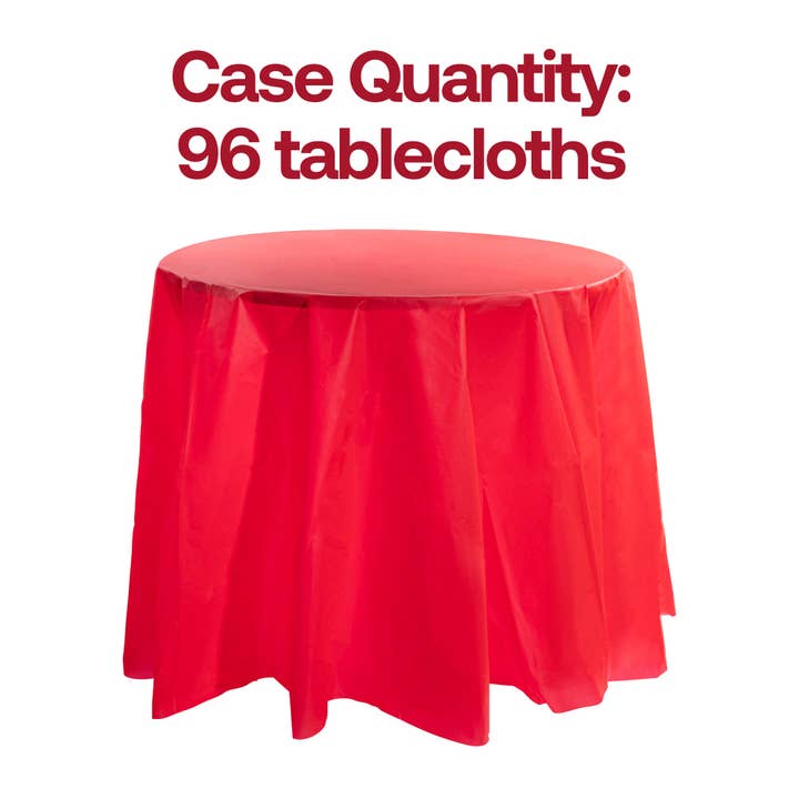 Smarty had a Party - Wholesale Disposable Table Cover/Runner - 84" Red Round Disposable Tablecloth - 1 pc2