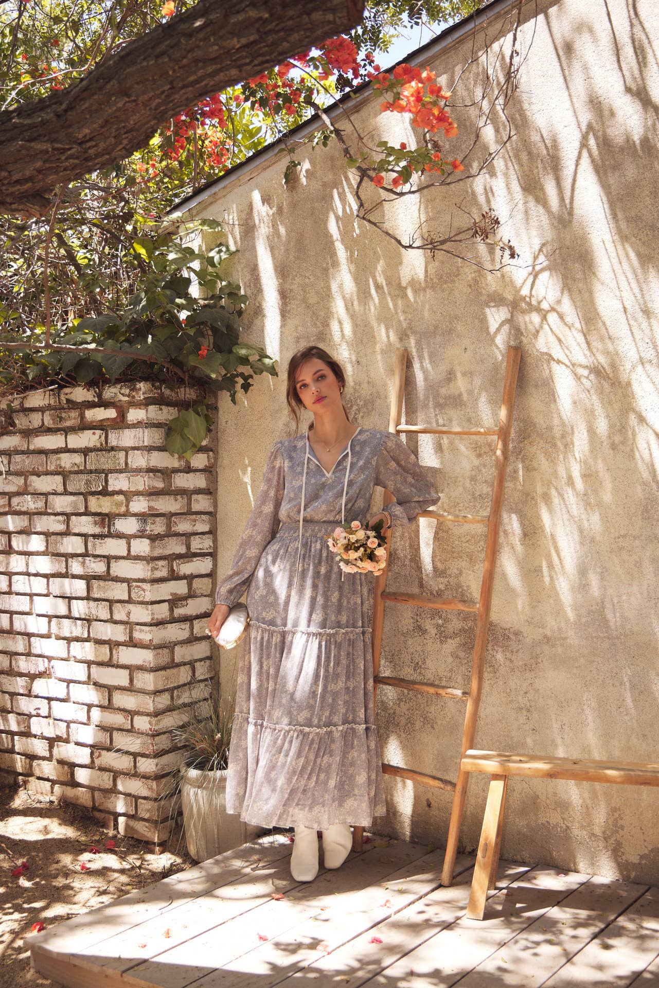 in february - Wholesale Dress - Women's - DELICATE ROMANTIC SHEER FLORAL MAXI DRESS0