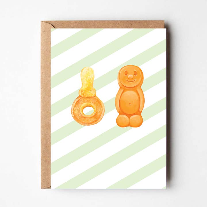 Nuovo biglietto di auguri per bambini a tema alimentare carino per la vendita all'ingrosso da parte di Katie Tinkler illustration