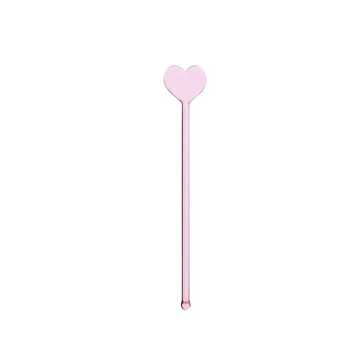 "Sakura" Heart Glass Stir Stick 188mm – Borosilicate Cocktail Stirrer for wholesale by TUTU Home