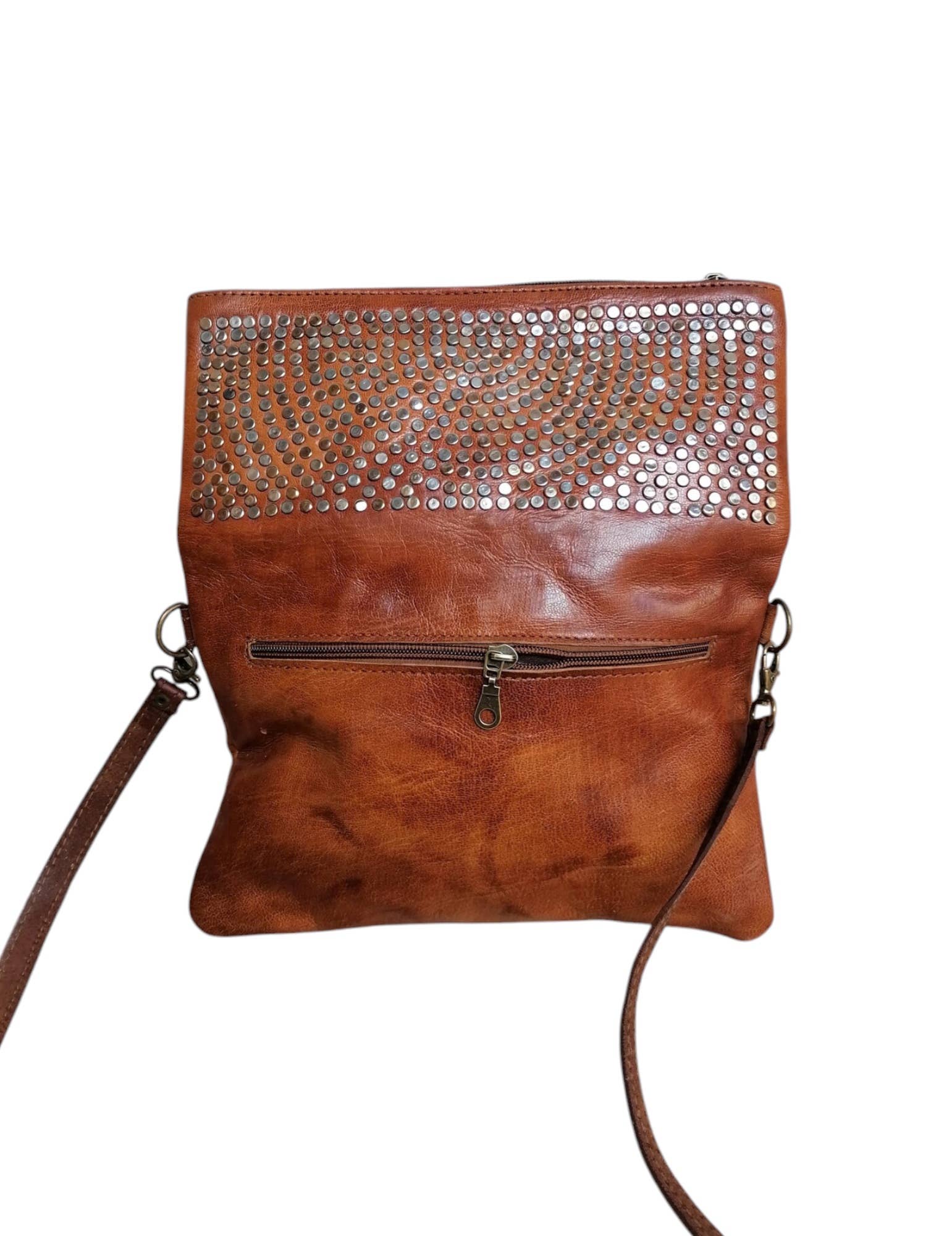 HandHappiness – wholesale Crossbody bag – Women's – Moroccan leather bag, Boho bag, Studded leather shoulder bag7