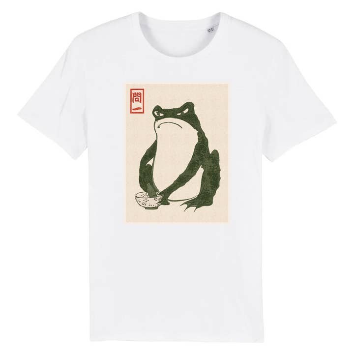 ZZZEBRAAA LIMITED - Wholesale Screen Printed T-Shirt - Unisex - Matsumoto Hoji Grumpy Frog T-Shirt Vintage Japanese