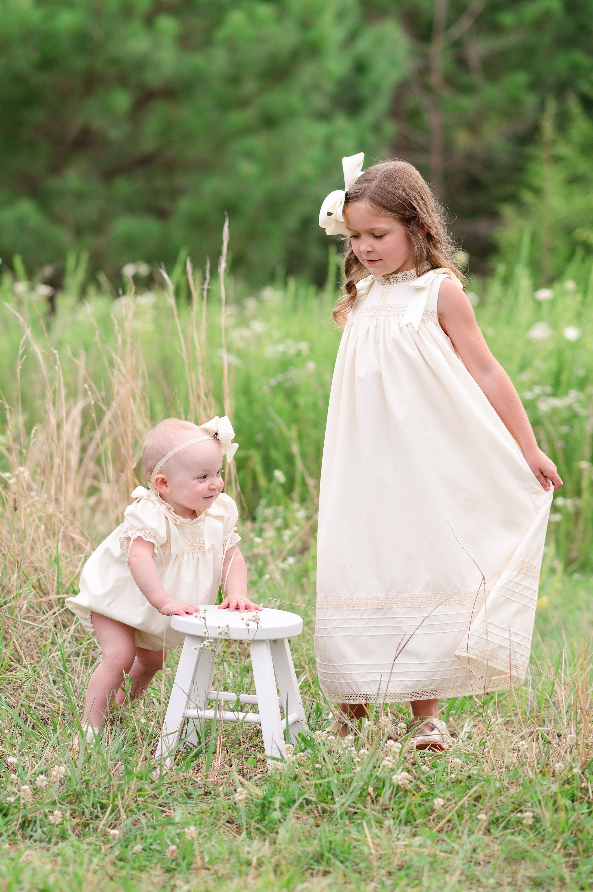 Posh Pickle - Vendita all'ingrosso Vestito - Bambini - Vestito Senza Maniche Ecru Cambridge Heirloom18