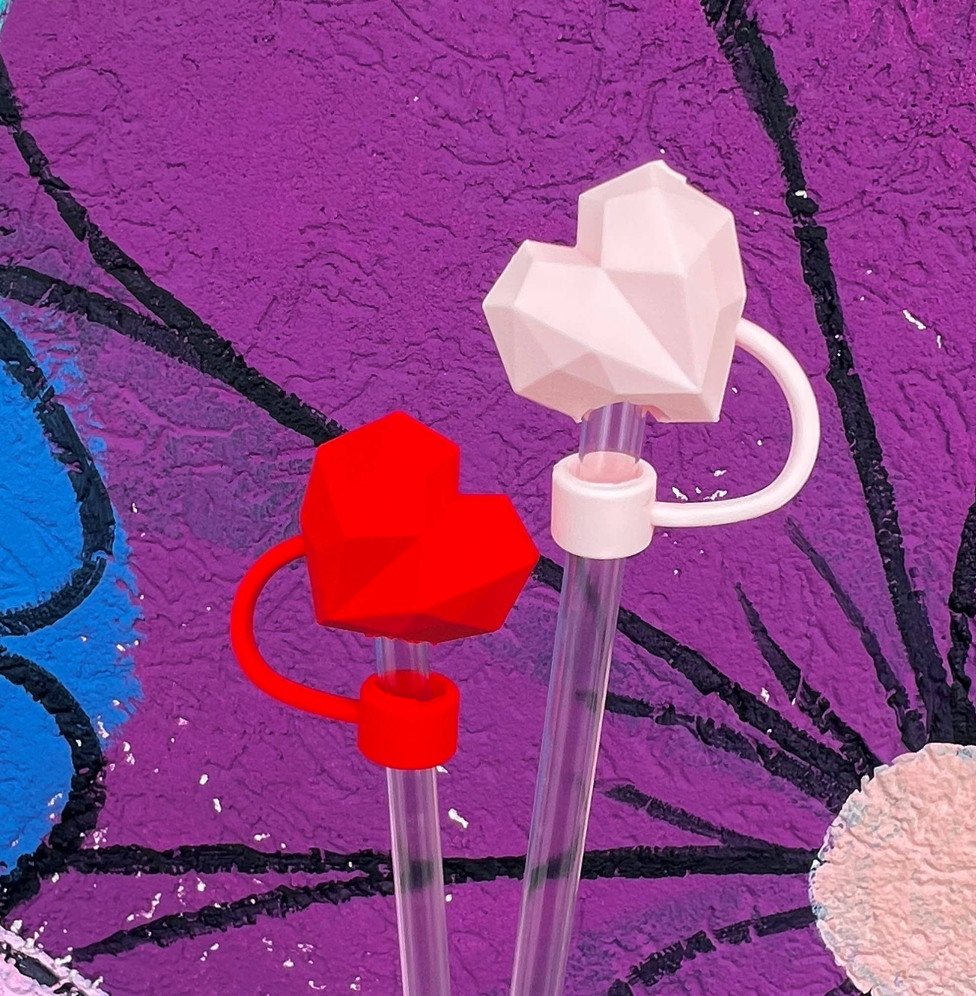 Briano Wholesale - Wholesale Drinking straw - Large Heart Straw Toppers2