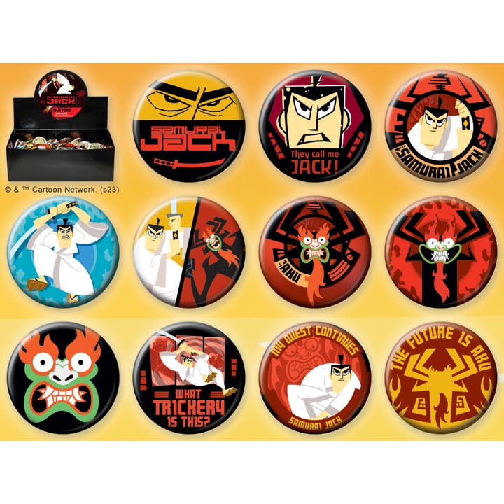 Samurai Jack 144 Piece Button Assortment for wholesale by Ata-Boy