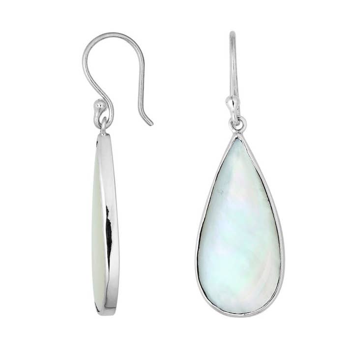 AE-6188-MOP Sterling Silber Birnenform Ohrring mit Perlmutt für den Großhandel von Bali Designs