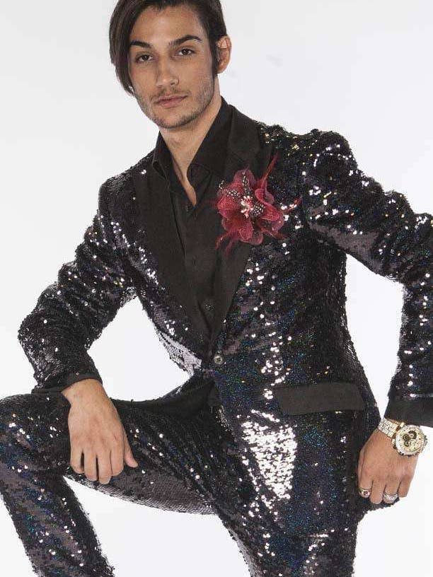 Sequin Suit New R. Sequin Black - Tuxedo - Men - prom for wholesale by Angelino