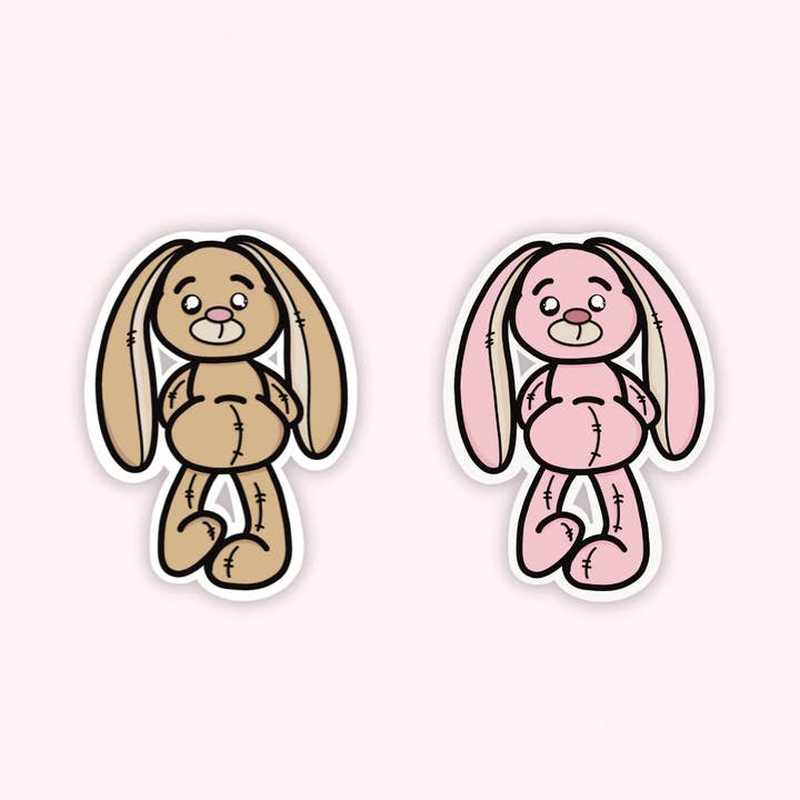 Plush Bunny Easter Glossy Vinyl Sticker/Decal for wholesale by Little Shop of Creatives