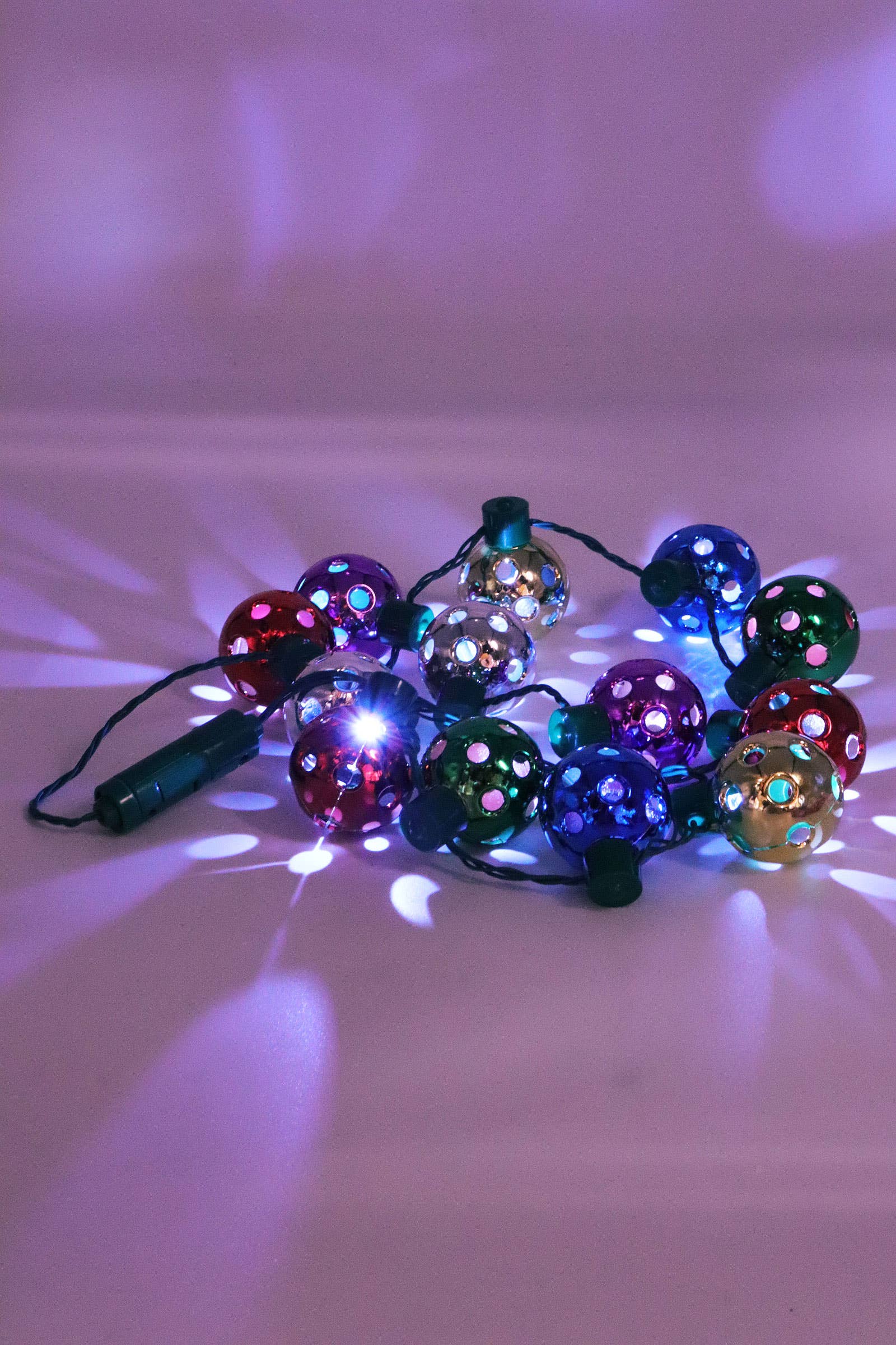 AS SHOWN Christmas Jingle Bell Disco Ball Led Necklace for wholesale on Faire3