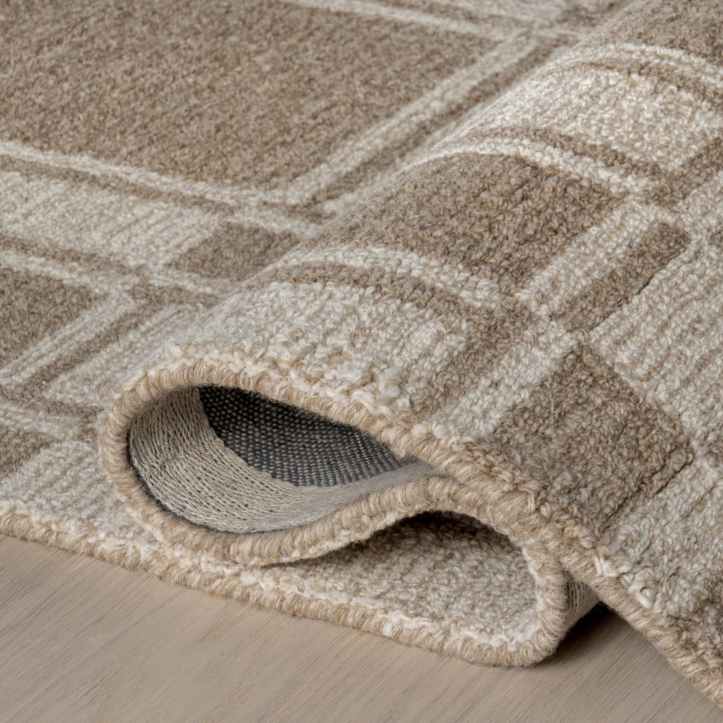 Beige Marlowe Bordered Wool Area Rug for wholesale on Faire4