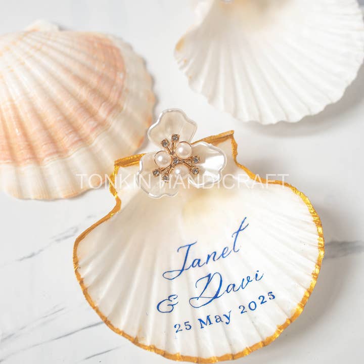 Tonkin Handicraft - Wholesale Jewelry Dish - Custom Scallop Shell Ring Dish