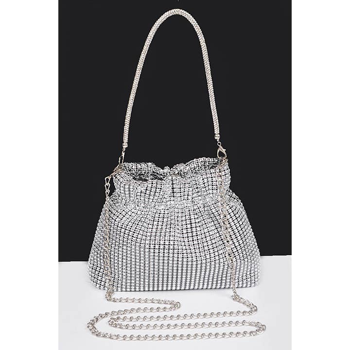 anbfashion - Wholesale Crossbody Bag - Women's - Rhinestone Studded Metallic Clutch Crossbody Bag6
