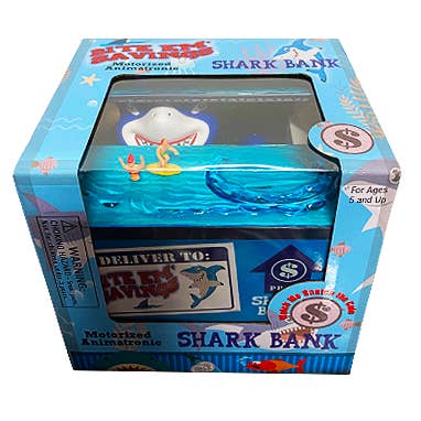 Leading Edge – Brinquedo clássico - Crianças por atacado – BITE EM' Savings Animatronic Shark Coin Bank3