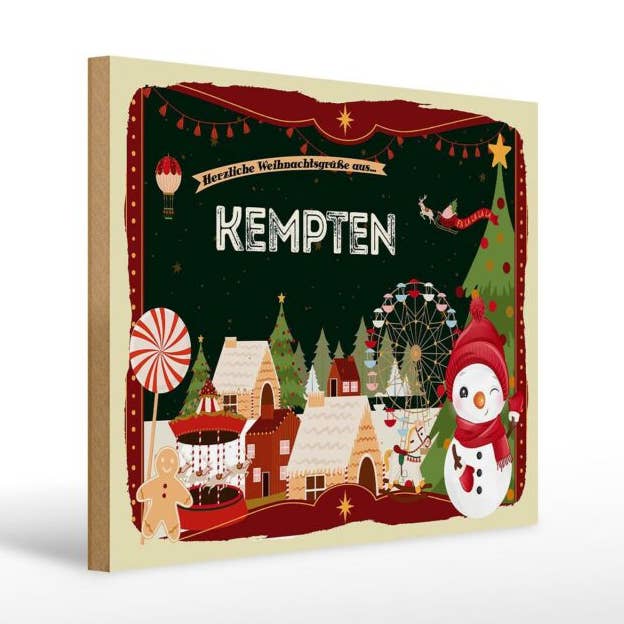 Sinal de madeira saudações de Natal da Kempten sinal de decoração presente 40 x 30 cm por atacado de Femer