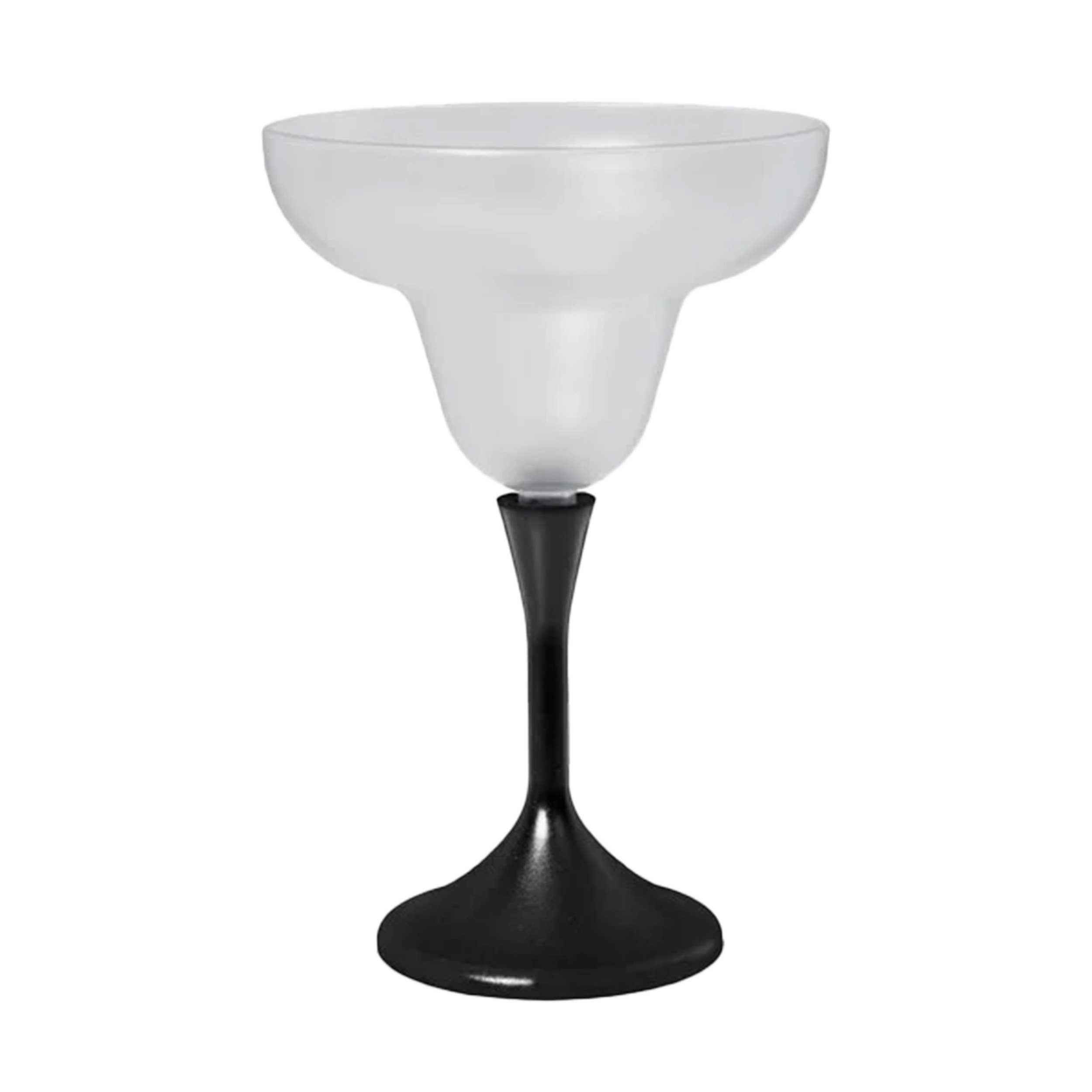 Blinkee.com, LLC - Wholesale Cocktail/Liquor Glass - Pack of 18 Frosted Margarita Drinking Glass Black Stem0