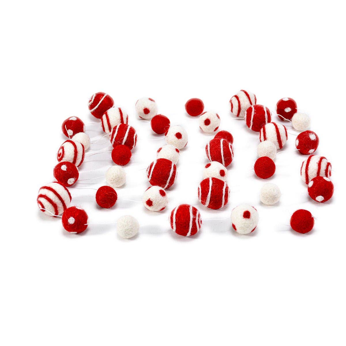 BNB Crafts Inc. - Wholesale Bunting/Garland - 8 Feet (96 Inch) Long Gap Candy Cane Ball Garland2