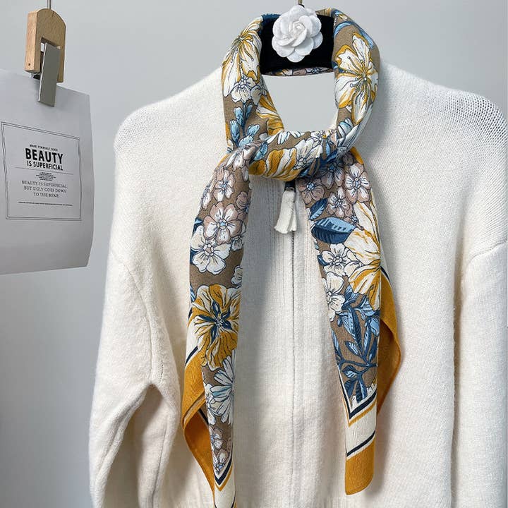 ACCITY - Wholesale Scarf - Women's - 90cm Floral Velvet Wool Scarf Shawl for Winter_CWASC08924