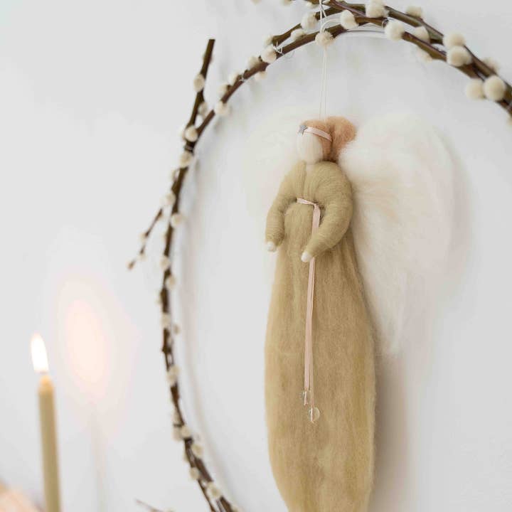 Jurianne Matter - Wholesale Decorative Figurine - IRINI wool angel - khaki