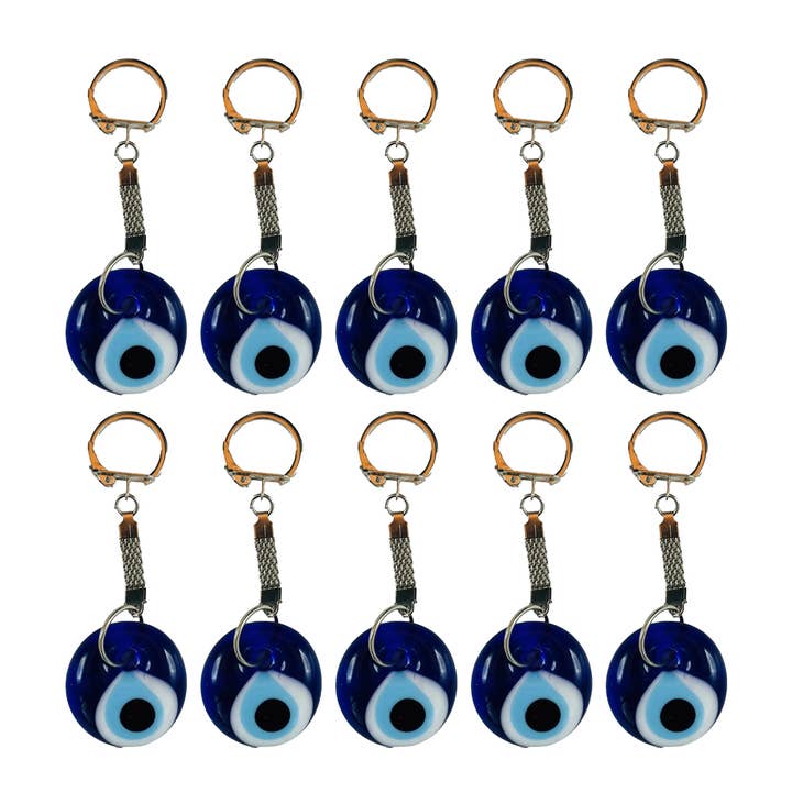 Loli - Wholesale Keychain - Unisex - Evil Eye Round Metal Keychain: Ward Off Negative Energies1