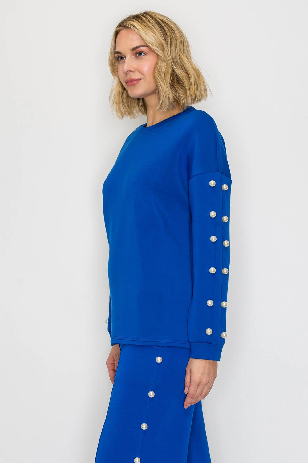 Joh Apparel - Venta al por mayor Jersey corto de punto - Mujer - Top de perlas Katri Stretch French Scuba18