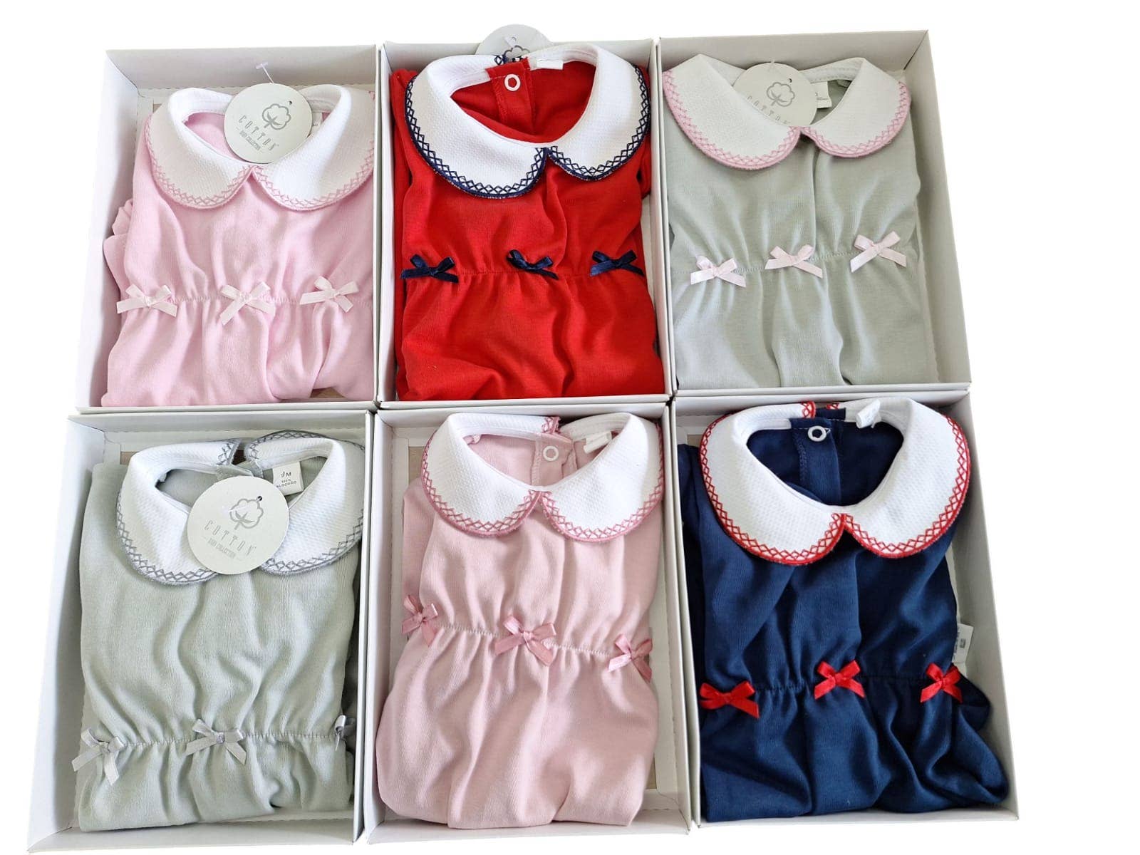 Cotton Socks - Wholesale Jumpsuit - Baby - Ref:605 Babygrow 3 bows 100% cotton5