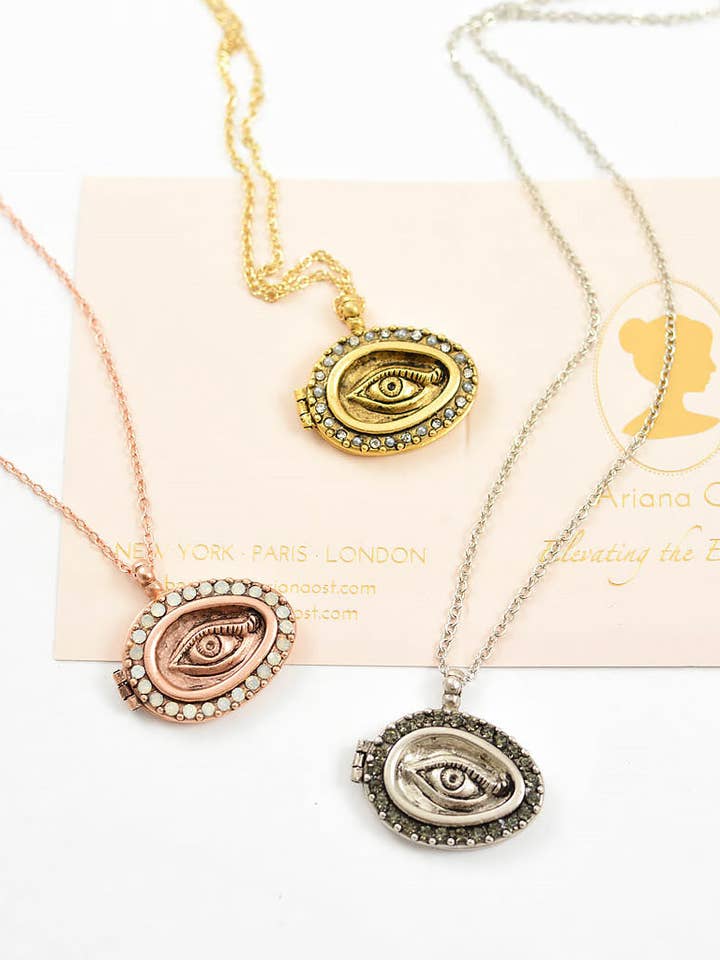 Collar con colgante de tercer ojo – Joyería de latón y cristal curativo para venta al por mayor de Ariana Ost