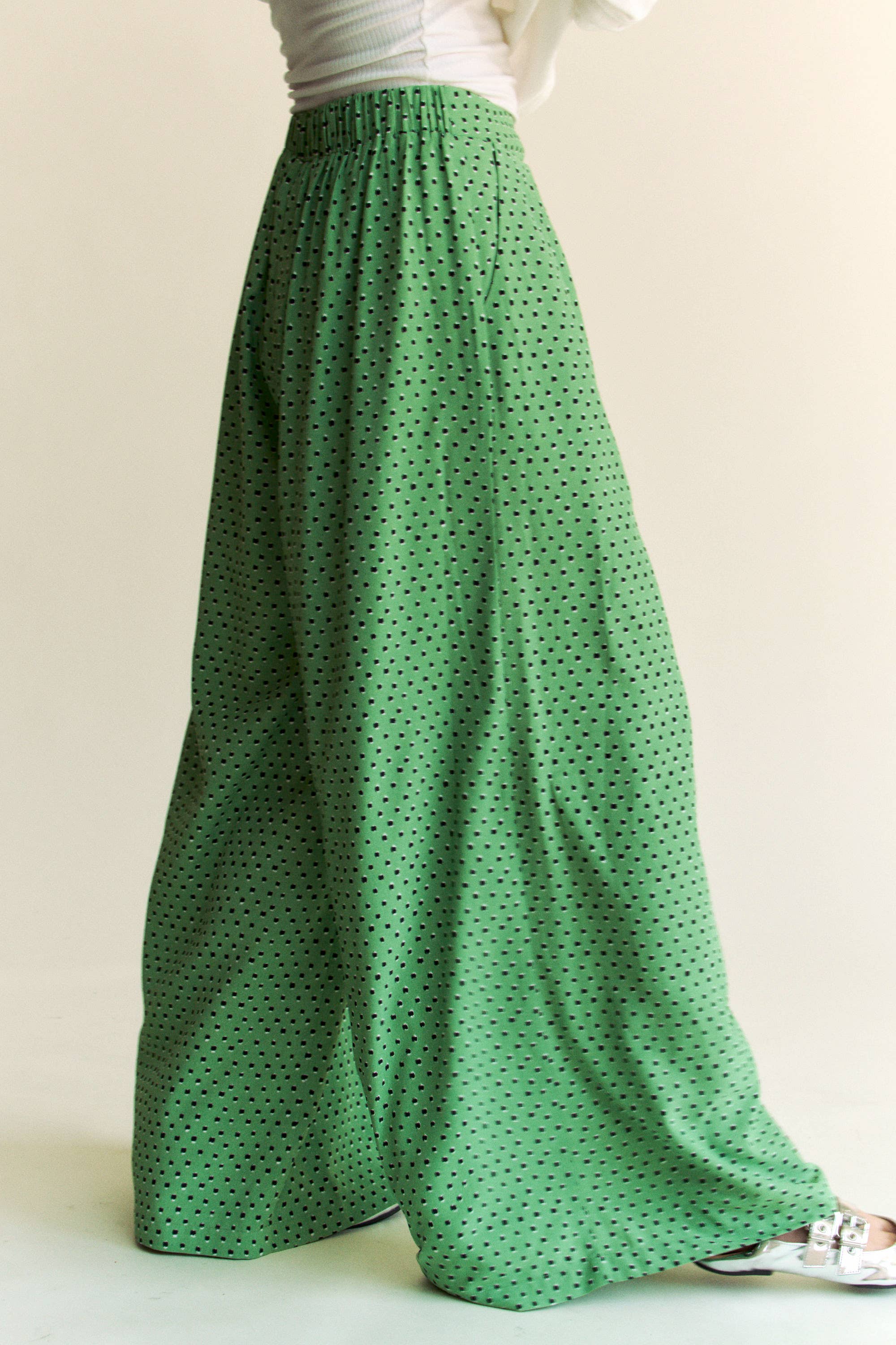 Davi & Dani - Vente Pantalon – femme - PANTALON LONG À CEINTURE ÉLASTIQUE PLISSÉE14