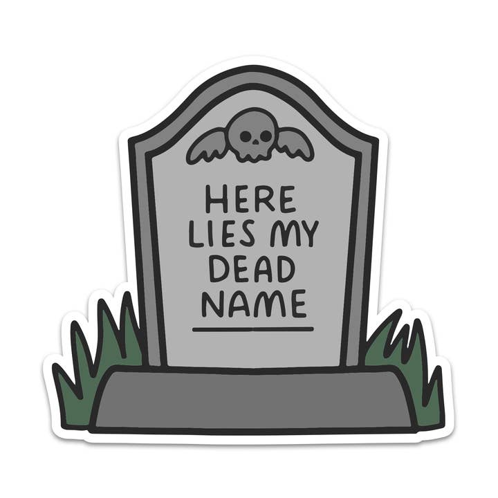 Hier Rust Mijn Dode Naam Vinylsticker voor wholesale door Mouthy Broad