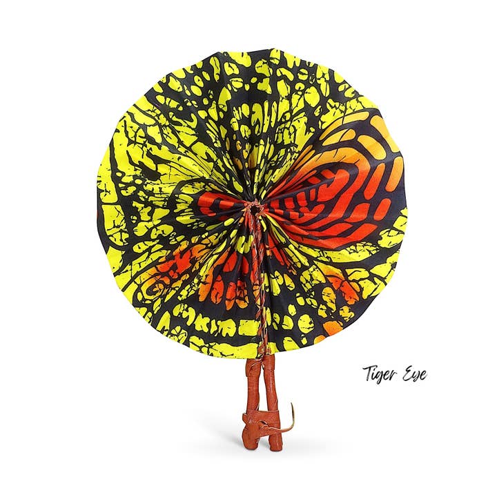 Ti-a Woven Goods - Wholesale Handheld Folding Fan - African Fabric Fan21