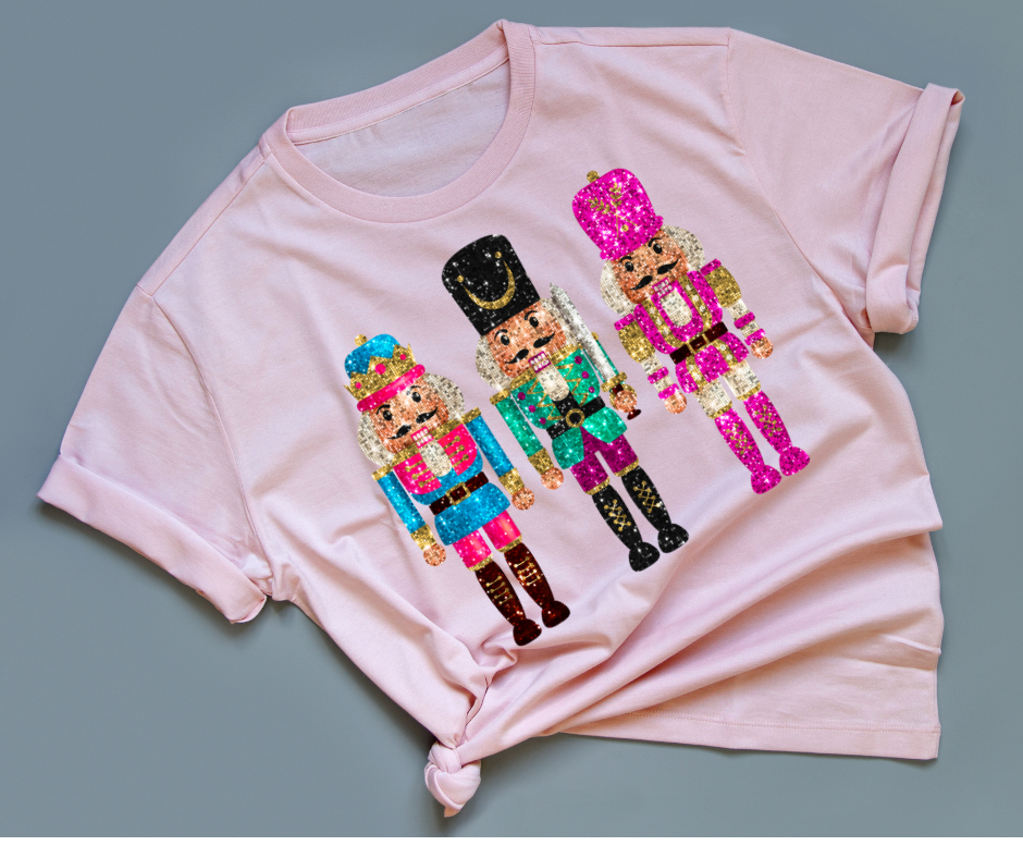 Lyserød Nøddeknækker t-shirt og sweatshirt med falske palietter for engroshandel på Faire1