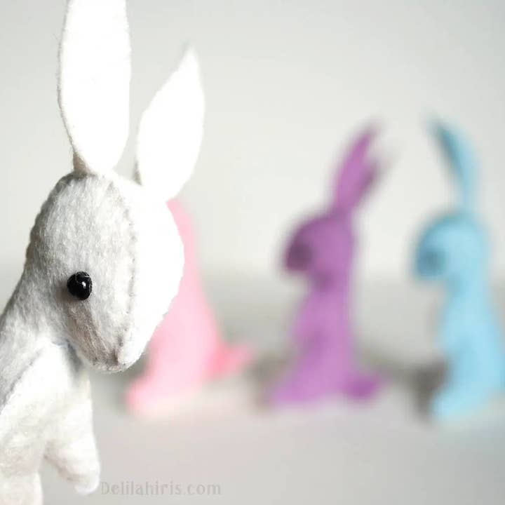 DIY Felt Bunny Craft Kit - Hand Sewing Project for wholesale by DelilahIris Designs