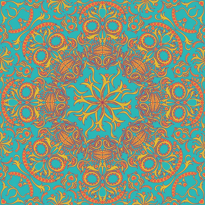 Dia de los Muertos - Calaca Achtergrond voor wholesale door Detroit Wallpaper Co.