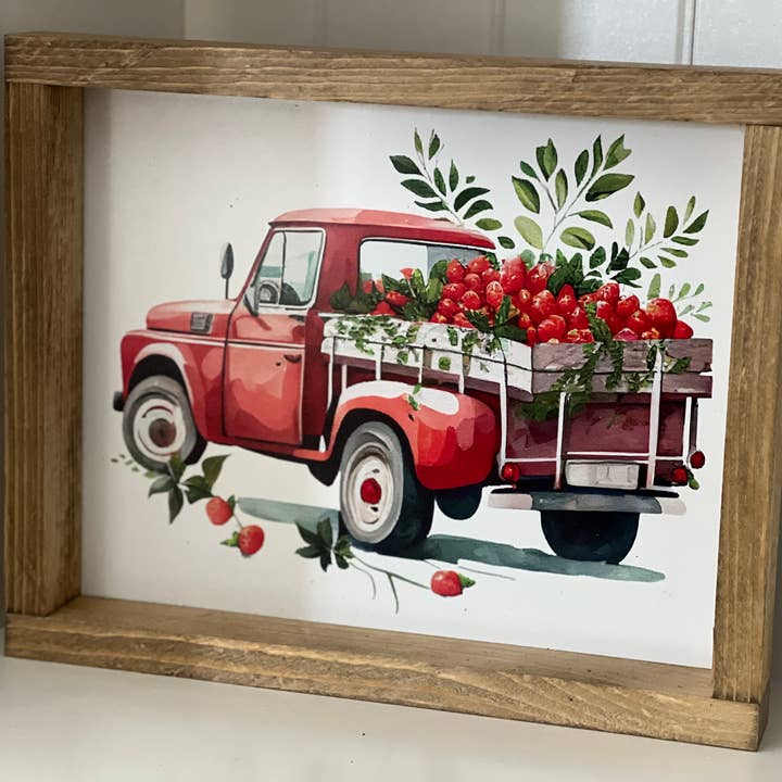 Vintage Truck with Strawberries for wholesale by Thompsons Handmade Country LLC