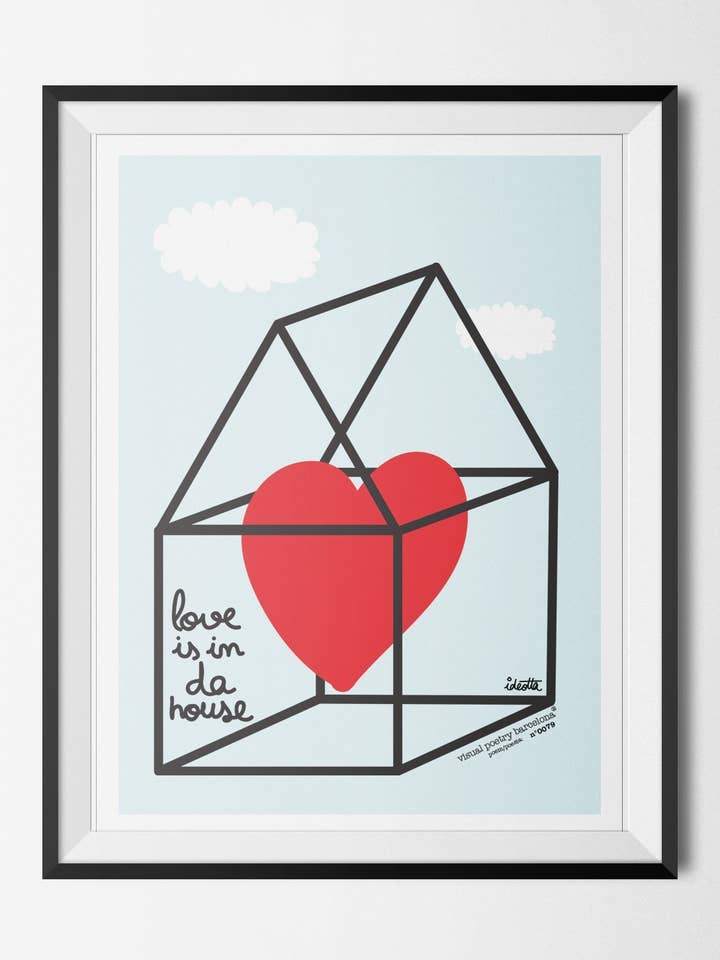 "Love is in da house" postcard for wholesale by Visual Poetry Barcelona