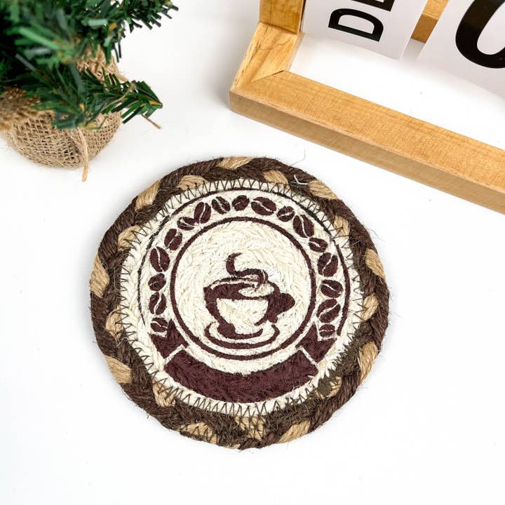mildstyles - Wholesale Coasters - Round Jute Rope Woven Heat-Resistant Home Coaster1