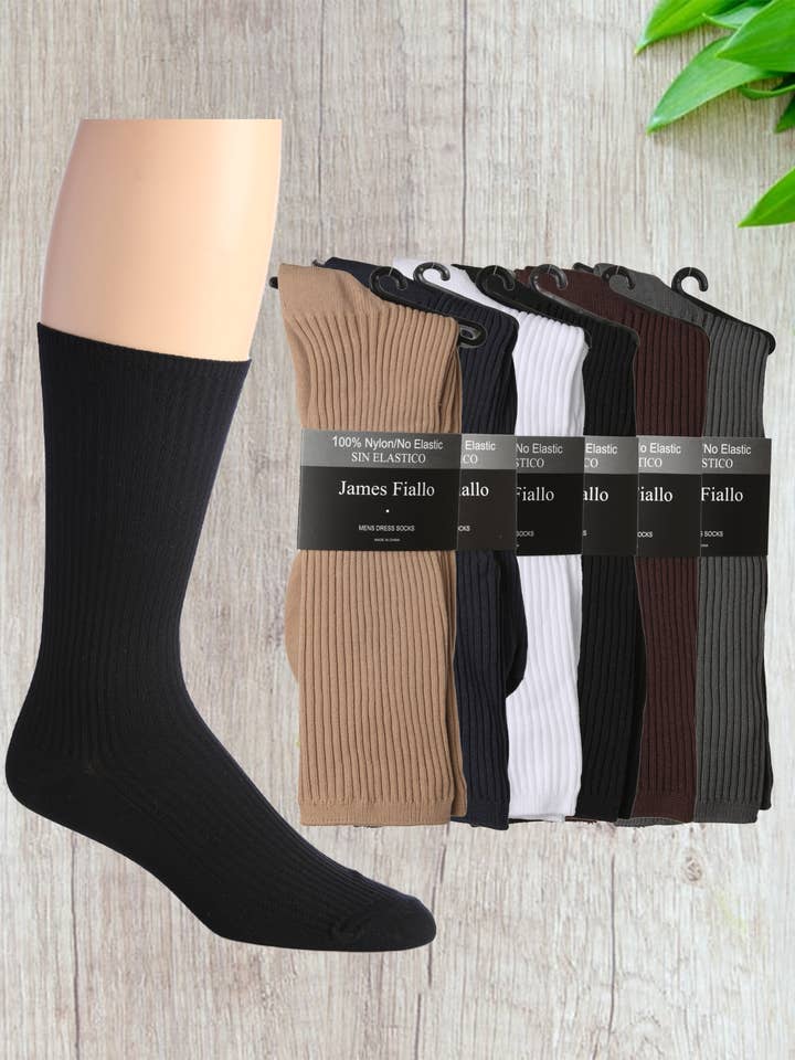 Chaussettes habillées côtelées pour homme James Fiallo - pack 1 paire pour la vente par Isadora, Tipi toe, & James Fiallo