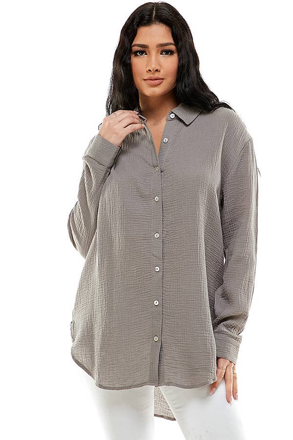 Veracci – wholesale Tröja med knappar – Dam – Dubbel gasväv Weekend Button-Down skjorta13