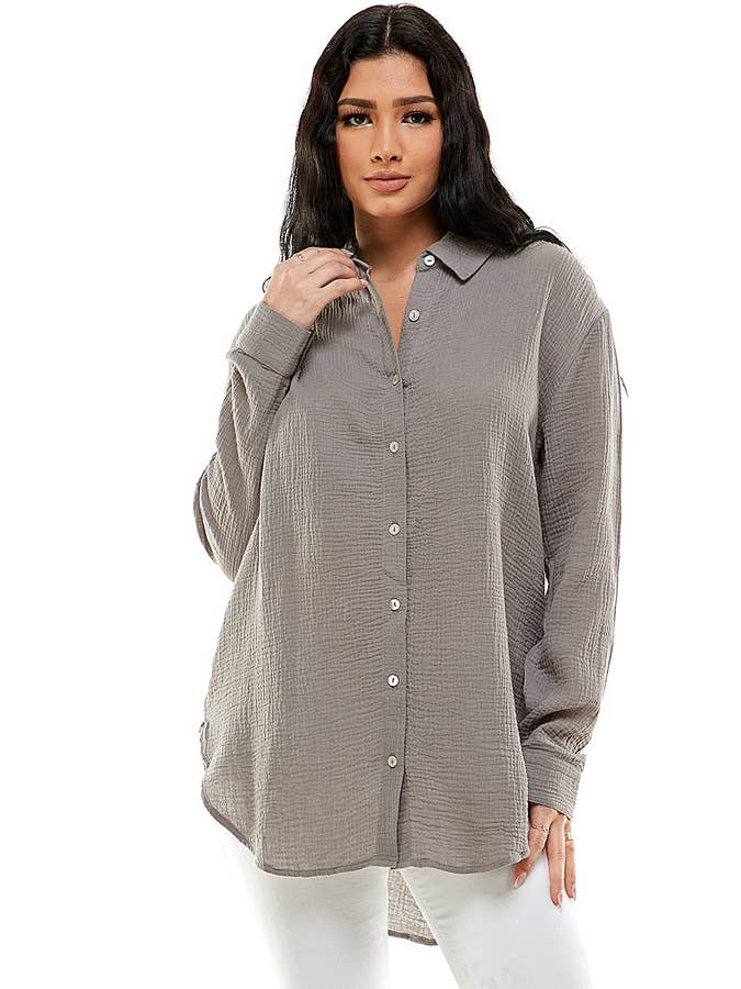 Veracci - Wholesale Buttoned-down shirt – Women's - Double Gauze Weekend Button-Down Shirt13