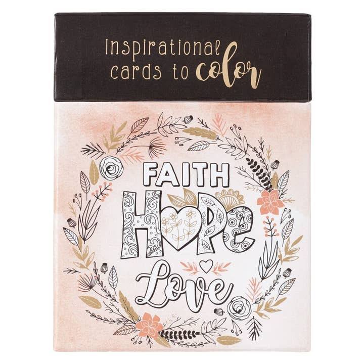 Cartes à colorier en boîte Faith Hope Love pour la vente par Christian Art Gifts
