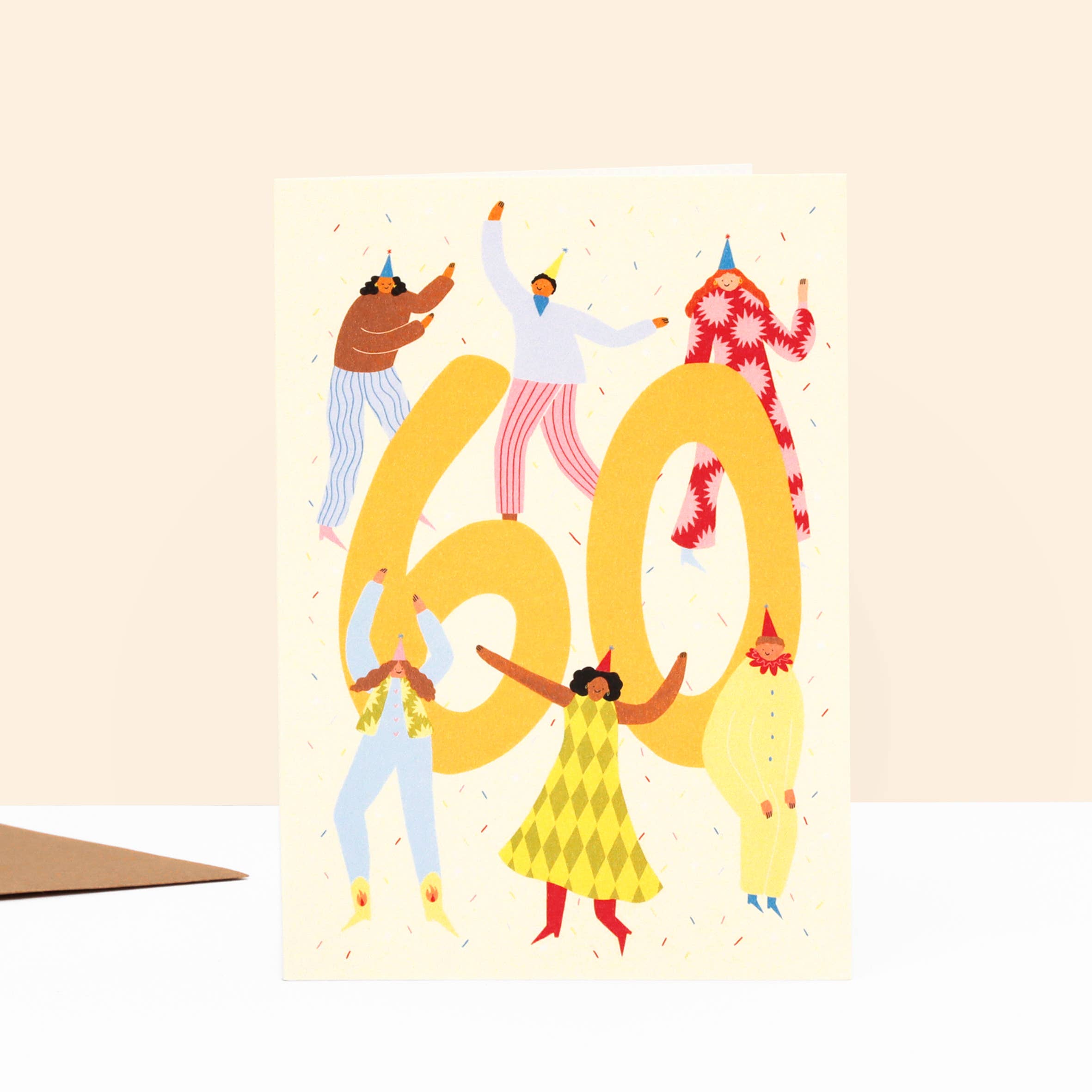 Little Black Cat Illustrated Goods - Vendita all'ingrosso Biglietti di auguri - Biglietto di compleanno per 60 anni | Carta numerata | Sixty | Milestone1
